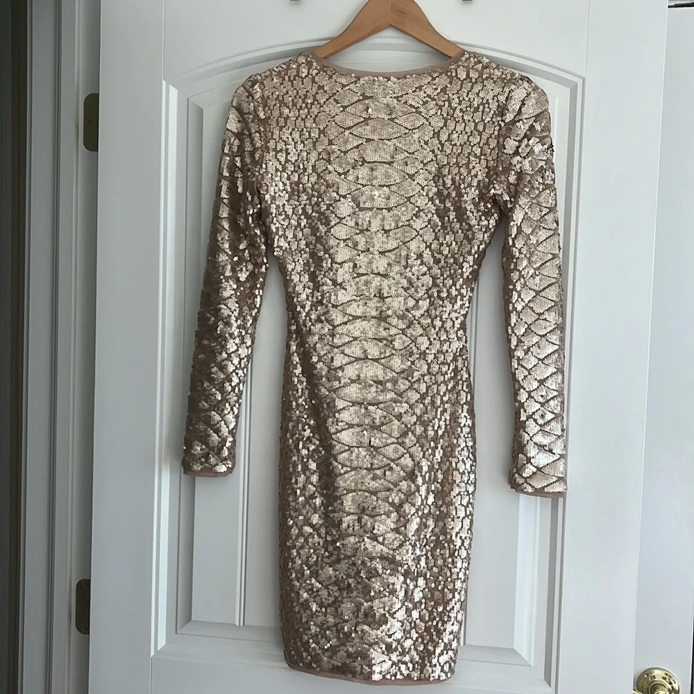 BCBG gold sequin Sabryna dress - Picture 7 of 9